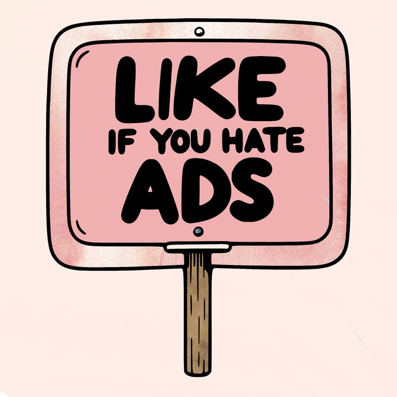 a sign that says like if you hate ads