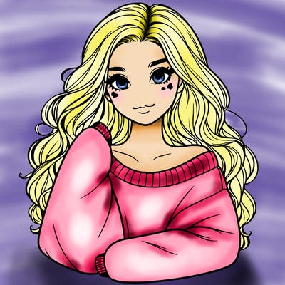 a beautiful girl in a big sweatshirt