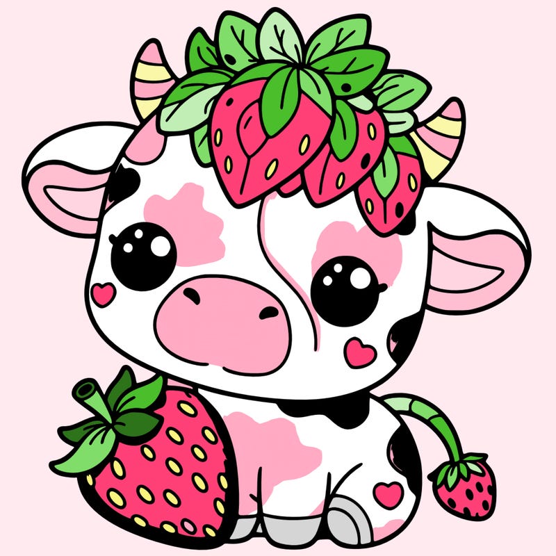 cute strawberry cow