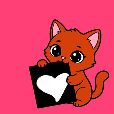 a small cat with a blank sheet of paper in its hand. the cat is sooooooo cute!