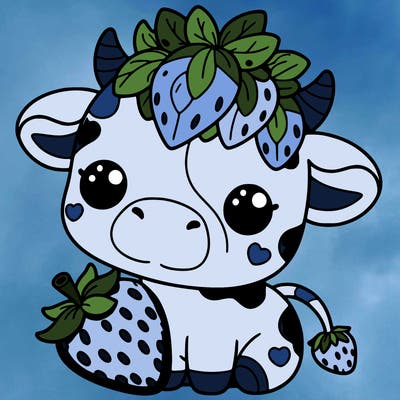 cute strawberry cow