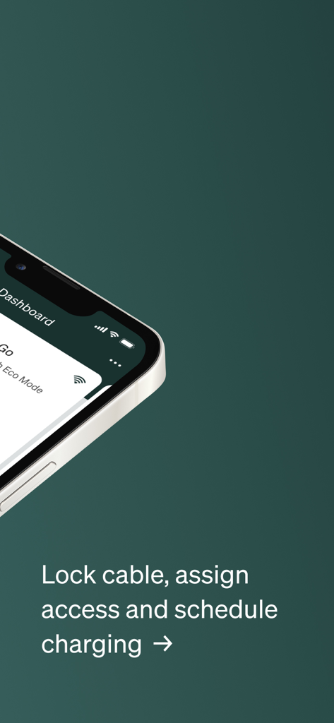 Zaptec - Zaptec mobile app interface showing options to lock the cable, assign access, and schedule charging sessions