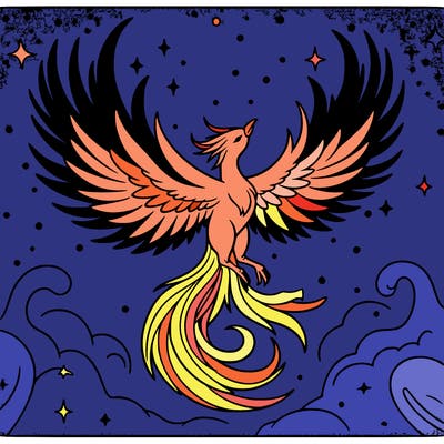 phoenix in a space background