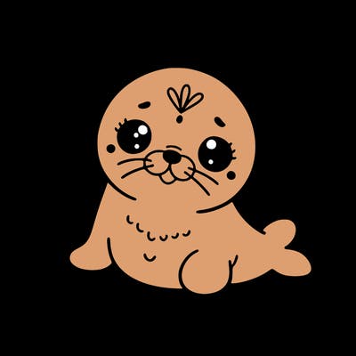 a cute baby seal mandala