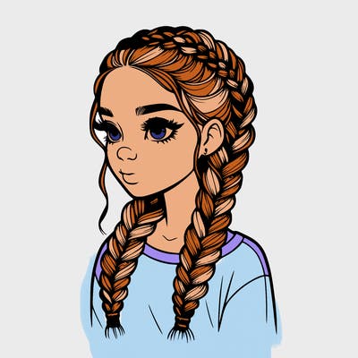 realistic girl with braids