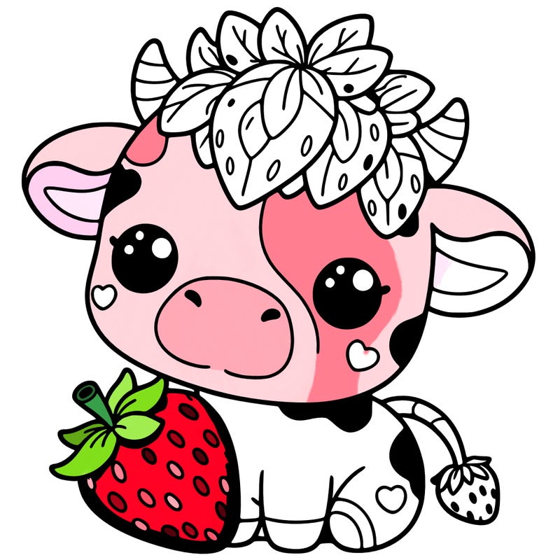 cute strawberry cow
