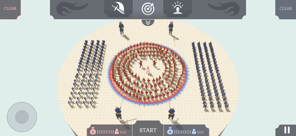 Fun Ragdoll Battle Simulator - Strategic army placement with red and blue troops in a battle simulator