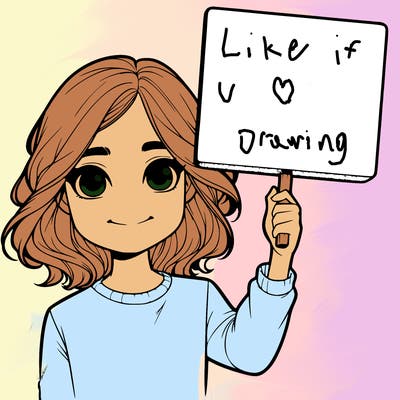 realistic girl holding up a sign