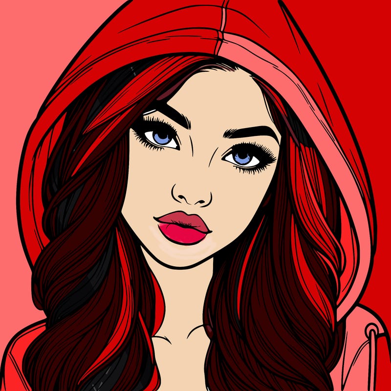 realistic beautiful girl with a hood on