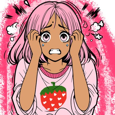 realistic girl having a panic attack