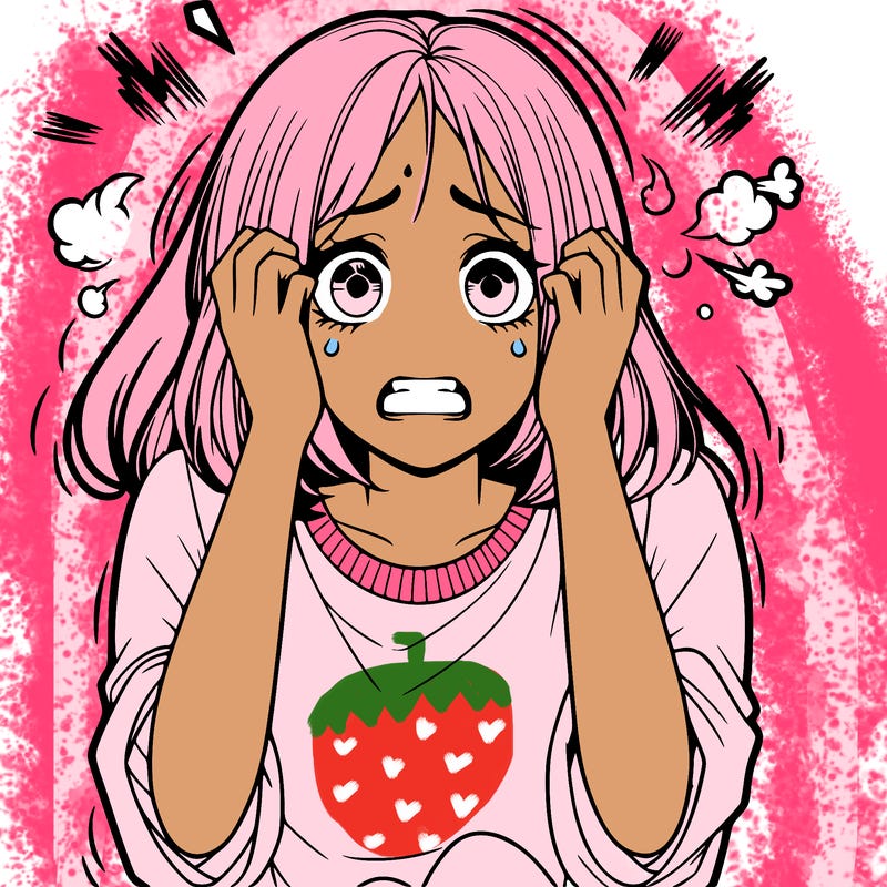 realistic girl having a panic attack