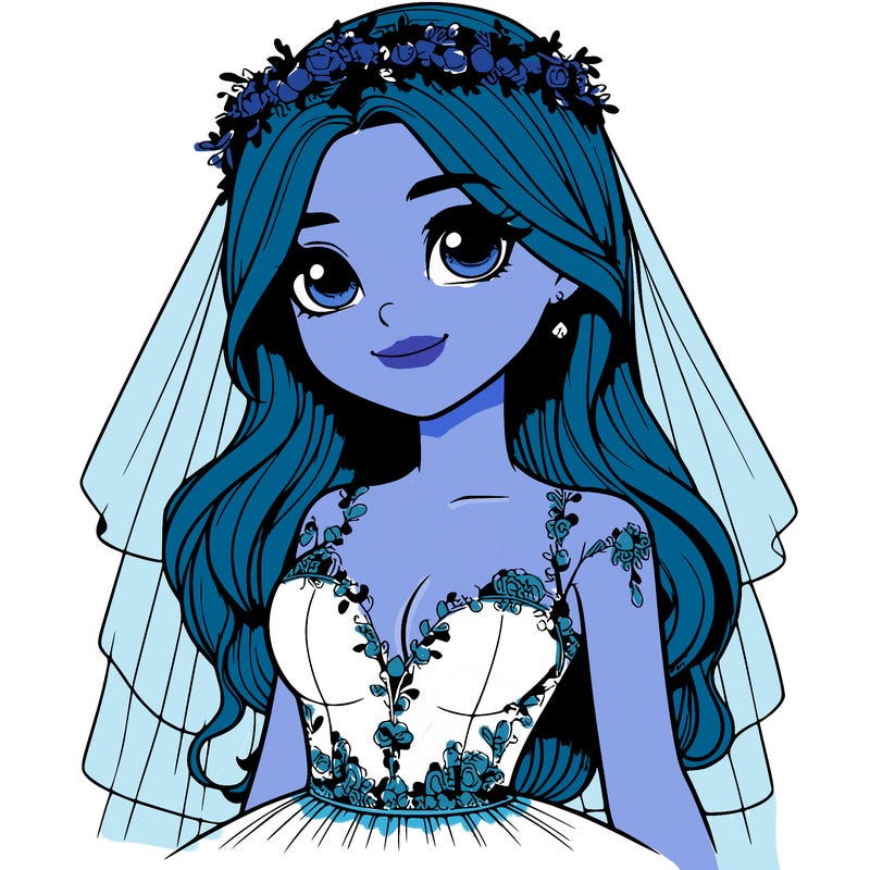 realistic girl in a wedding dress