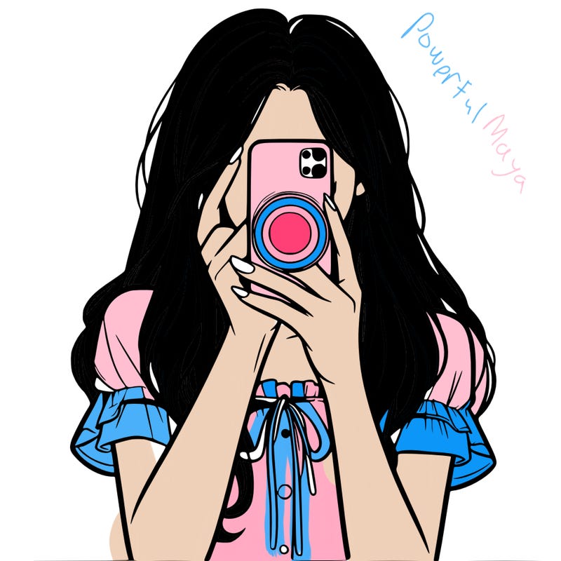 a realistic girl holding her phone taking pictures