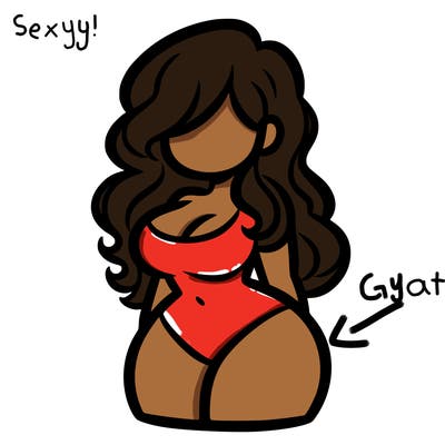 curvy woman with hair