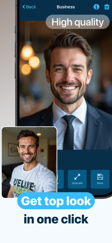 AI Professional Headshot Photo - Retrato profesional de negocios generado por IA de un hombre con traje