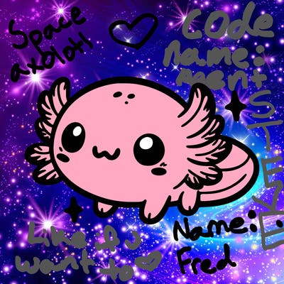 cute easy baby axolotl