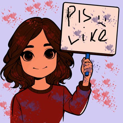 realistic girl holding up a sign