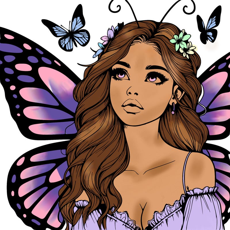 butterfly fairy realistic girl