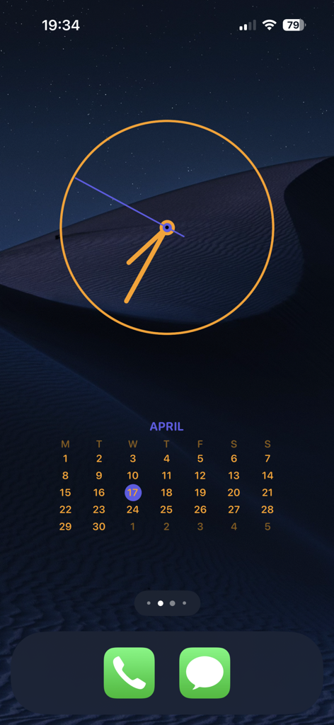 Blank Widget Transparent Space - Customized iPhone home screen with aesthetic clock and calendar widgets