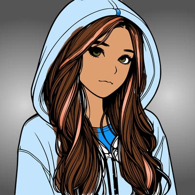 realistic girl with hoodie