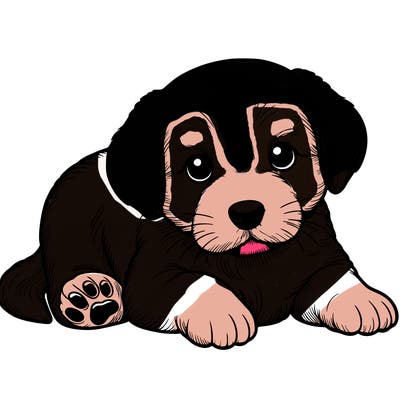 a cute realistic puppy