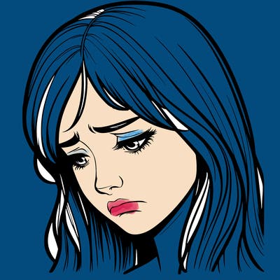 depressed realistic girl crying