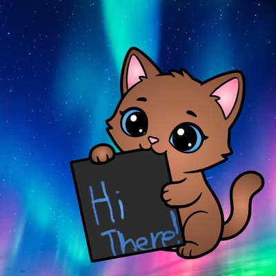 a small cat with a blank sheet of paper in its hand. the cat is sooooooo cute!
