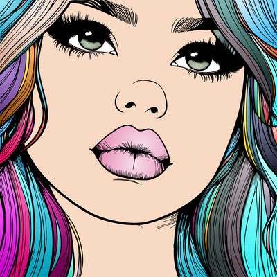 really realistic girl with lips