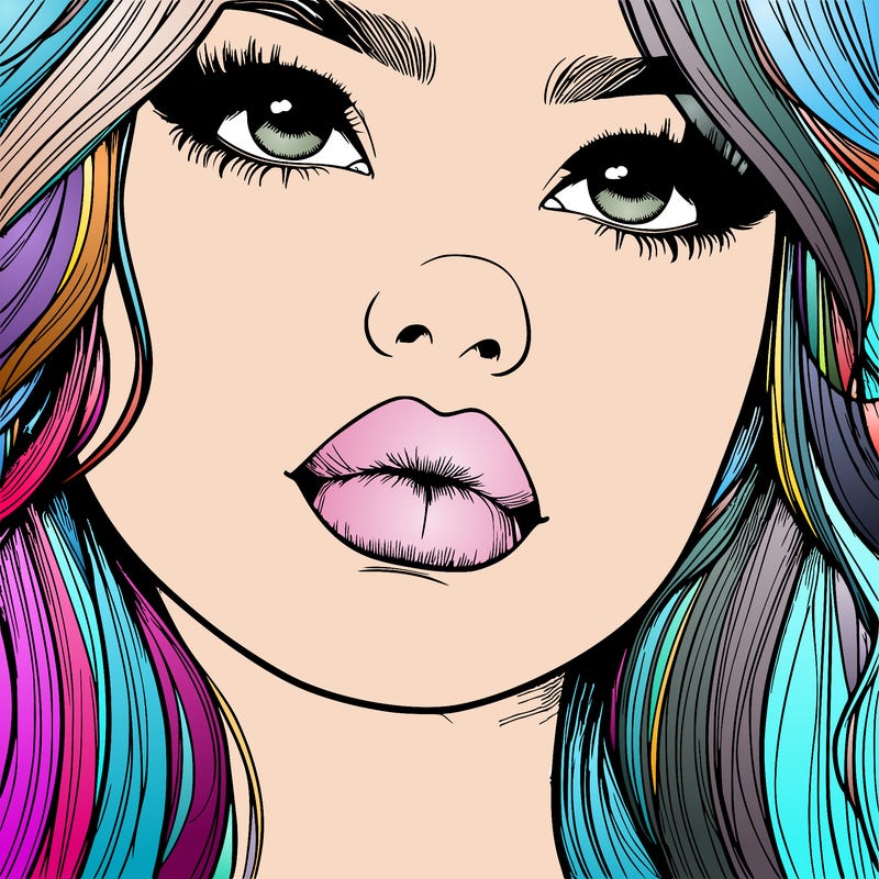 really realistic girl with lips