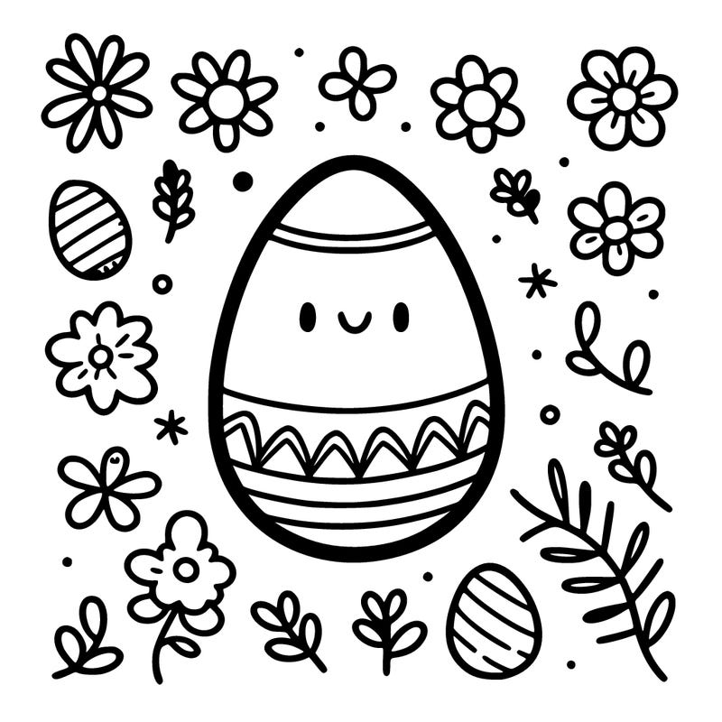 easter egg with simple pattern