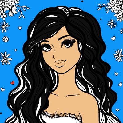 pretty woman with long wavy hair