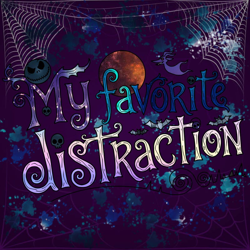script font "my favorite distraction" with nightmare before christmas theme