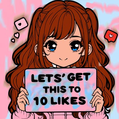 girl holding up sign that says let’s get this to 10 likes realistic