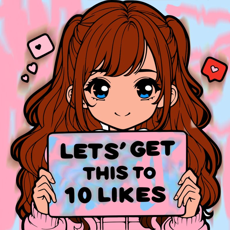 girl holding up sign that says let’s get this to 10 likes realistic