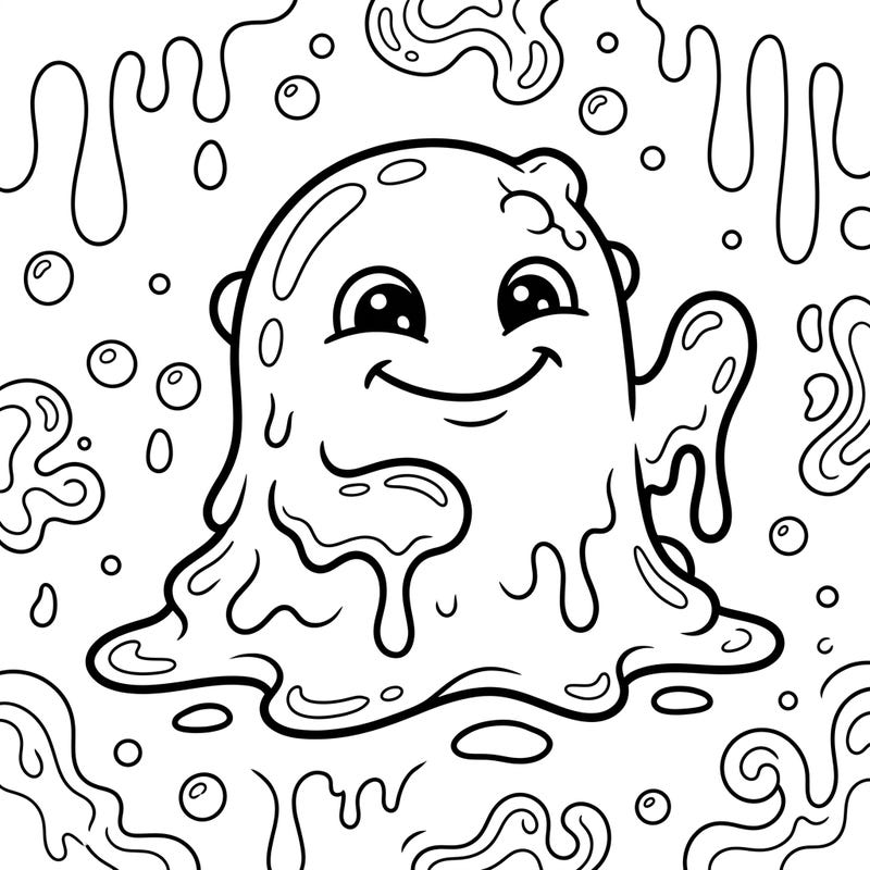 Get ready for a delightfully messy coloring adventure with our adorable Snot Monster! Designed especially for kids aged 4-8, this page is packed with bubbly fun and friendly, gooey details.