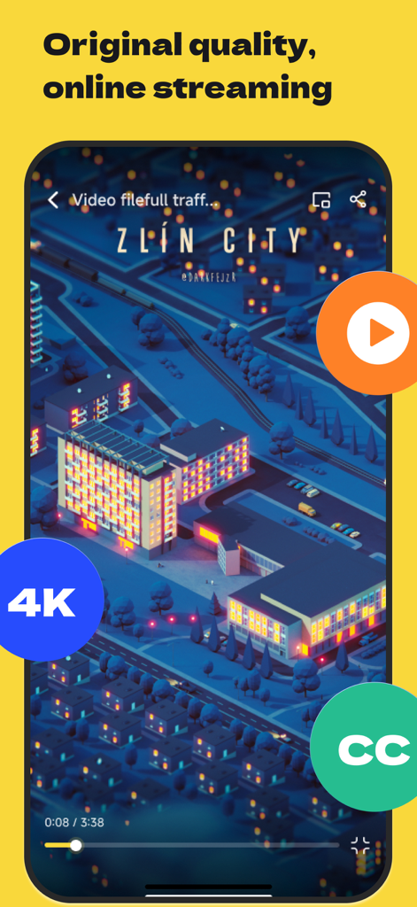 Sophon - Secure Cloud Storage - Sophonアプリのインターフェイス。オリジナル品質のオンラインストリーミング機能を備えた4Kビデオプレーヤー。