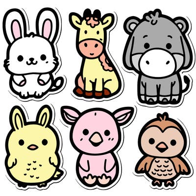 cute animal stickers