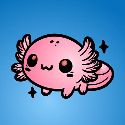 cute easy baby axolotl