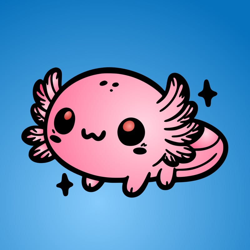 cute easy baby axolotl