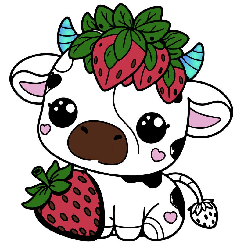 cute strawberry cow