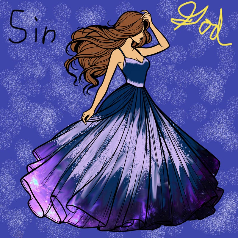 realistic woman with dress flowing in the wind