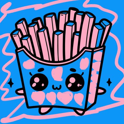 a cute. french fries