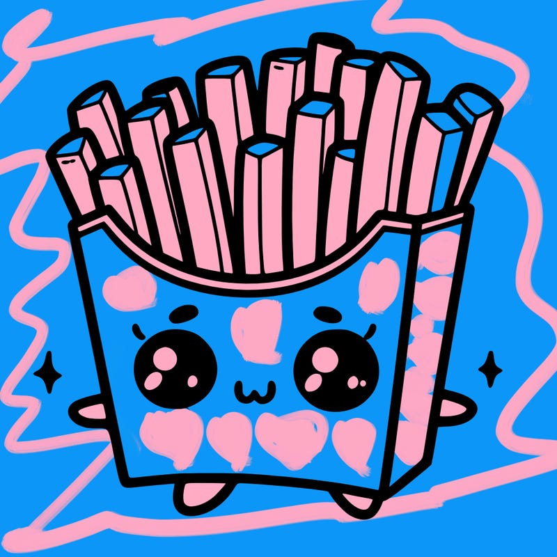 a cute. french fries