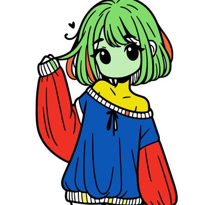 girl in baggy sweater hanging off her shoulder