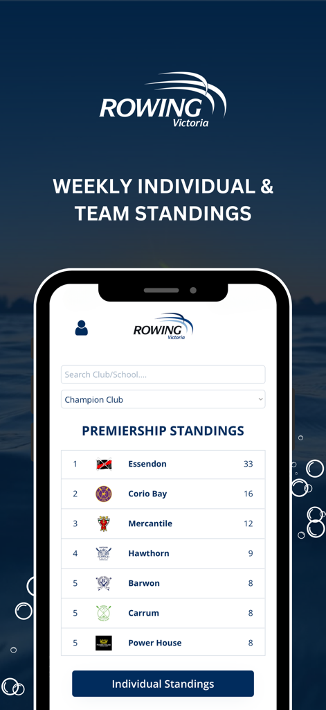 Rowing Victoria - Live App - Sports App | MWM