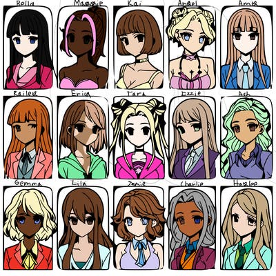 girls that look diffrent anime