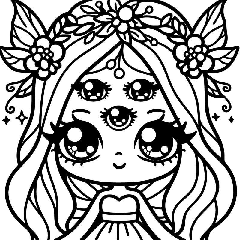 pretty lady with four eyes and fairy wings