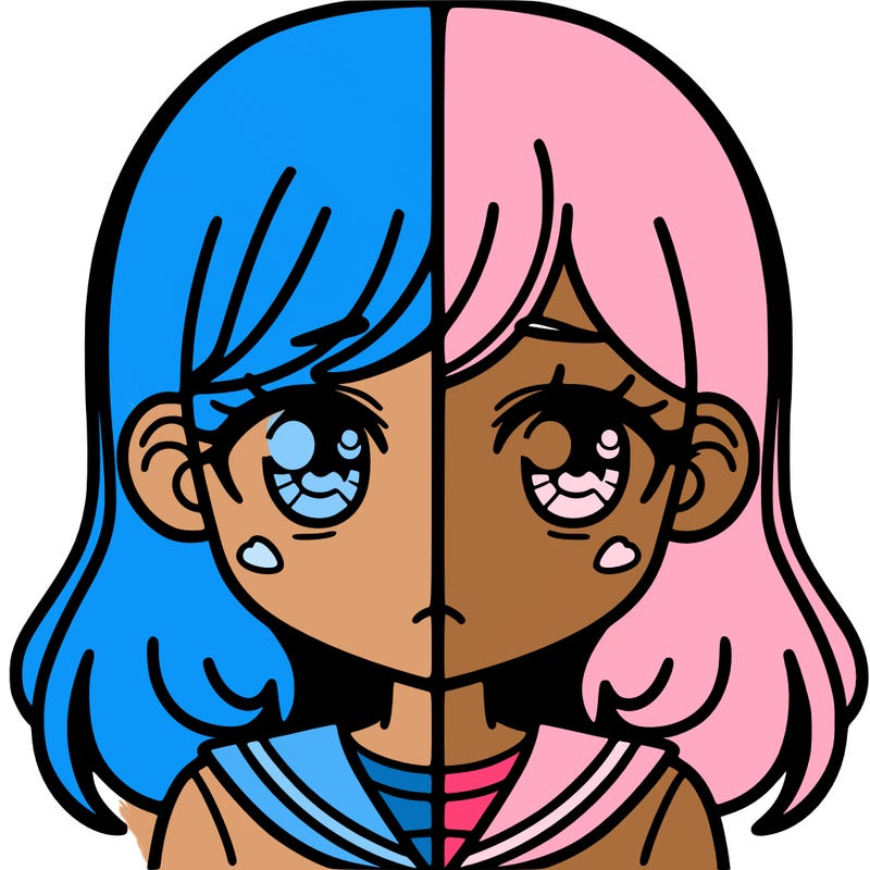 a split of a girl