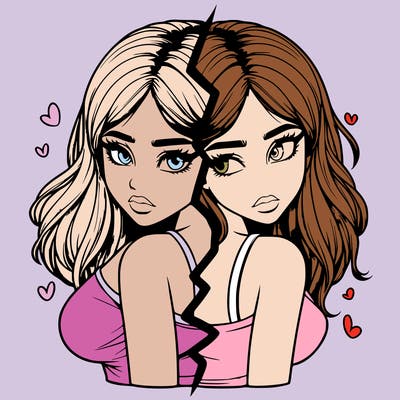 realistic girl split