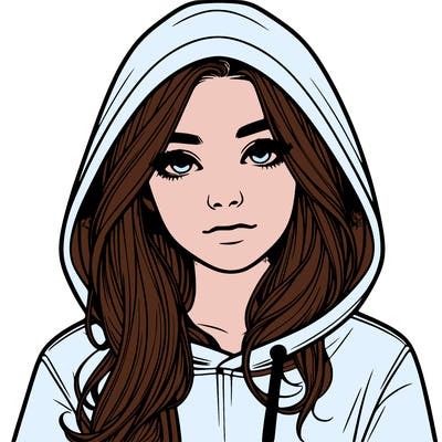 realistic girl with a hoodie